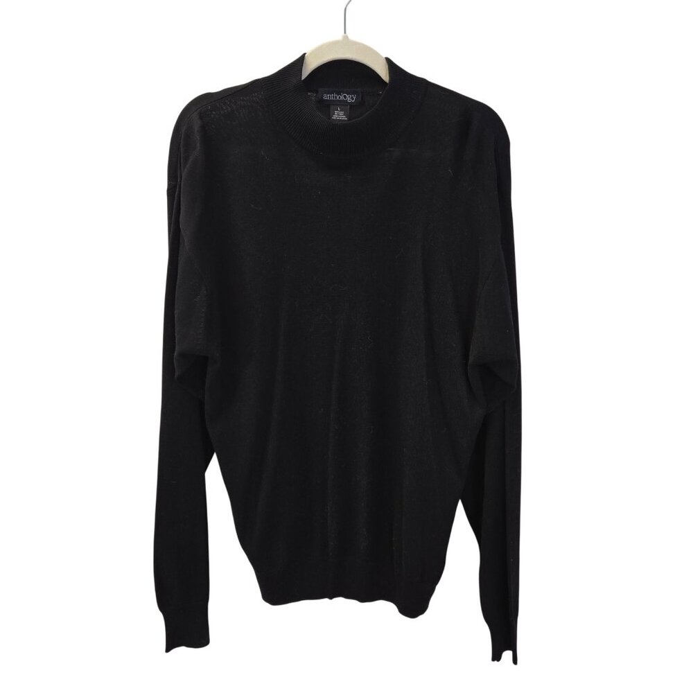 Anthology 100% Silk Mock Neck Sweater Size Large